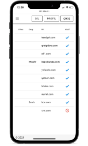 Mobil Uygulama Web Filtreleme Modülü Türkçe Arayüz